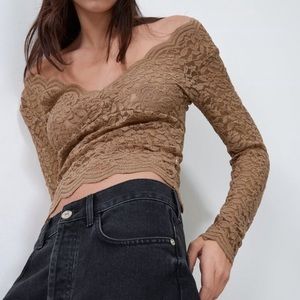 Zara V Neck Lace Top